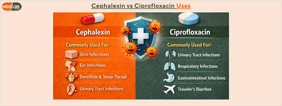 ciprofloxacin vs cephalexin