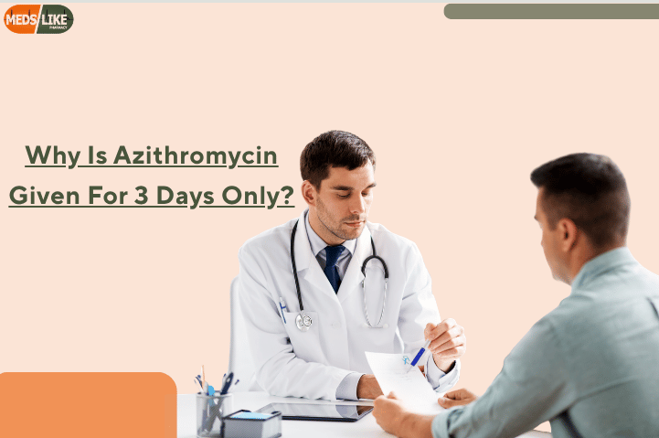 why azithromycin is given for 3 days only